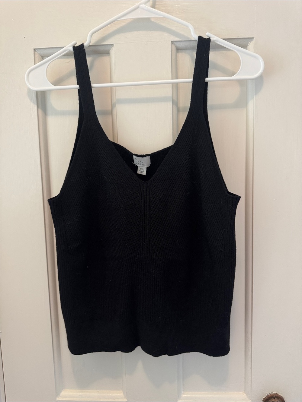 Black Knit V-Neck Tank Top - Women